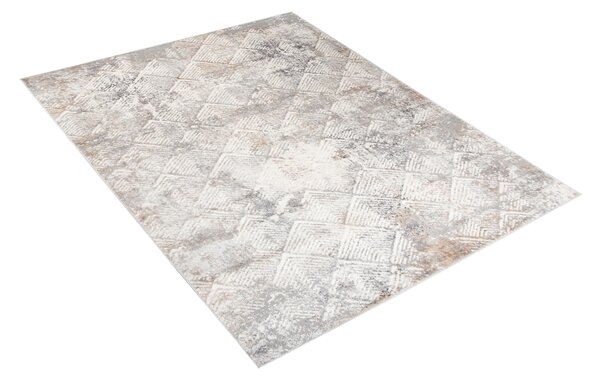 Makro Abra Kusový koberec VALLEY D166A Moderní Geometrický světle šedý krémový Rozměr: 80x150 cm