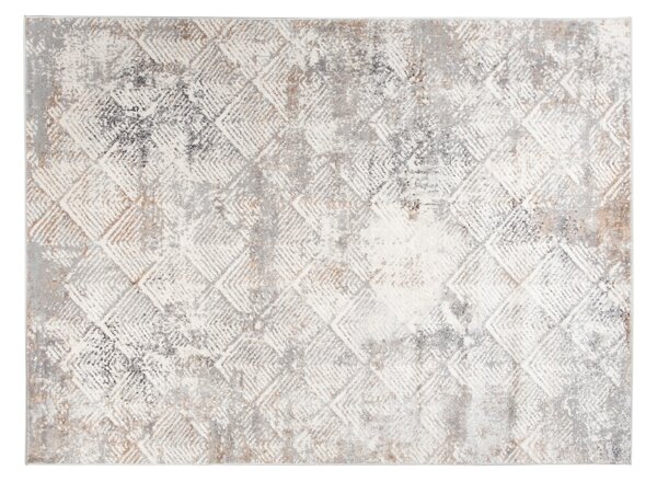 Makro Abra Kusový koberec VALLEY D166A Moderní Geometrický světle šedý krémový Rozměr: 80x150 cm