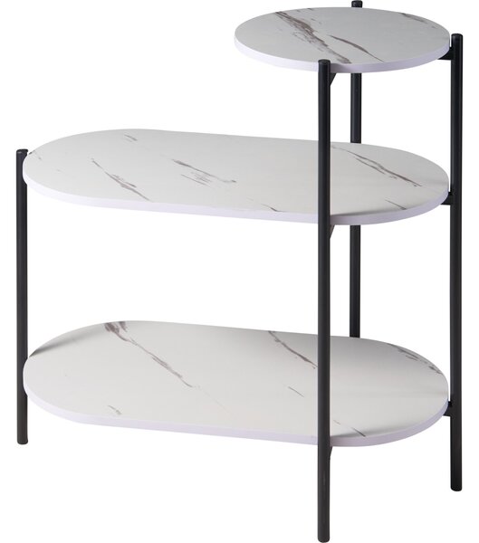 Stolek Home Styling Collection oválný 64 x 33 x 63cm bílý