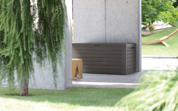 Zahradní úložný box Prosperplast WoodeBox 280 l, hnědý