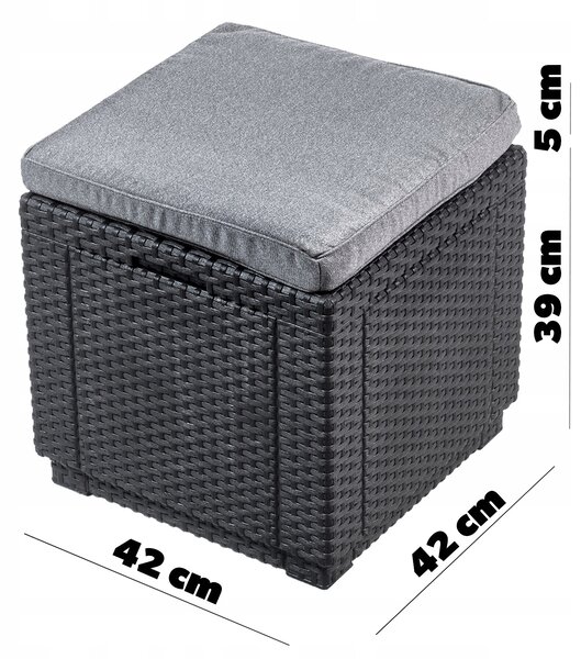 Keter sedák s polštářem Cube with Cushion grafit