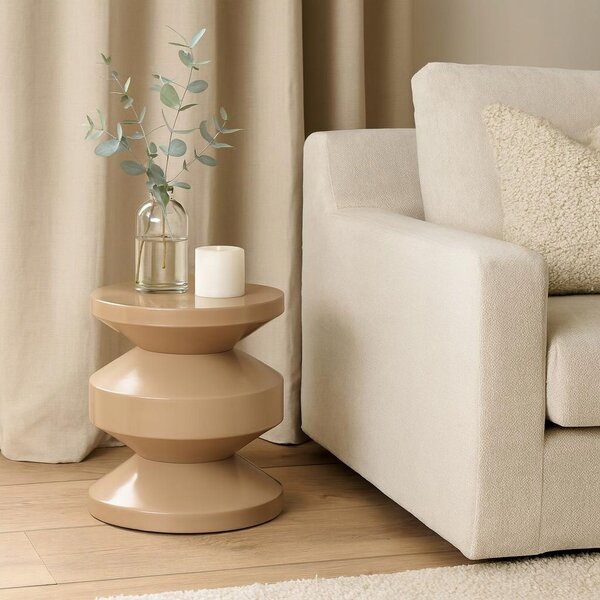Stolek Home Styling Collection kulatý 31 x 31 x 33 cm, odstíny hnědé