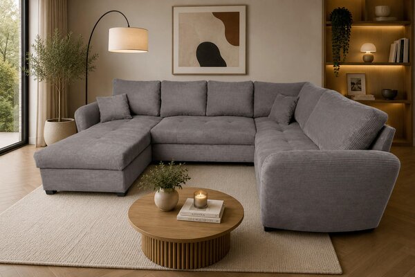 SEDACÍ SOUPRAVA, textil, tmavě šedá P & B - Sedací soupravy, Online Only