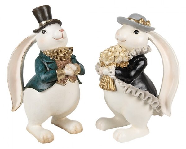 Velikonoční dekorační figurka veselý zajíček galantní nápadník – 22 cm