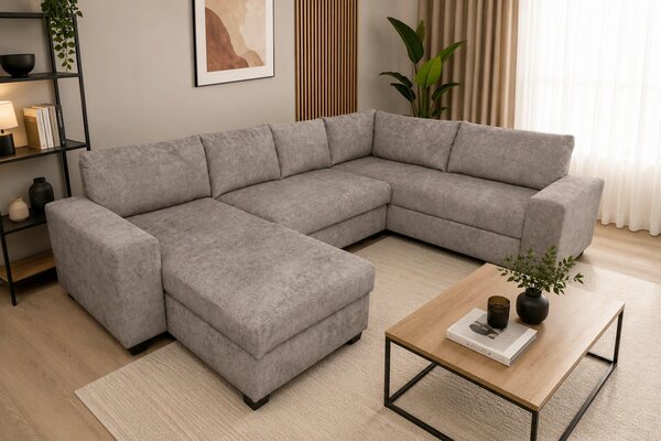 SEDACÍ SOUPRAVA, textil, šedohnědá P & B - Sedací soupravy, Online Only