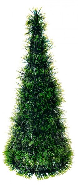 Třpytivý zelený jednoduchý dekorační stromeček Cello L – 18x46 cm