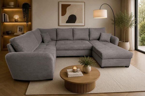 SEDACÍ SOUPRAVA, textil, tmavě šedá P & B - Sedací soupravy, Online Only