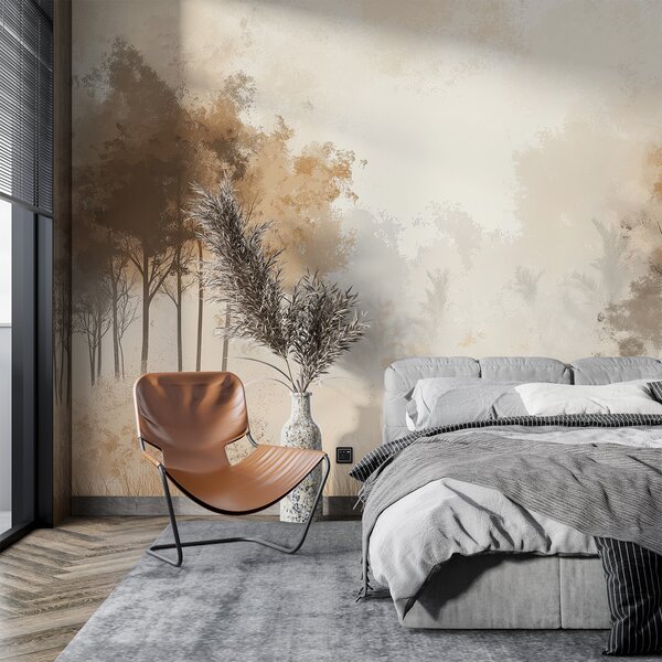 Fototapety Přírodní krajiny, stromy v lese, grunge textura, béžové barvy, Fototapety příroda, w01564 : uwalls.cz