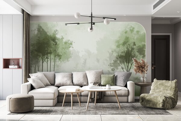 Fototapety Příroda krajiny, stromy v lese, grunge textura, zelené barvy, Fototapety příroda, w01564v2 : uwalls.cz