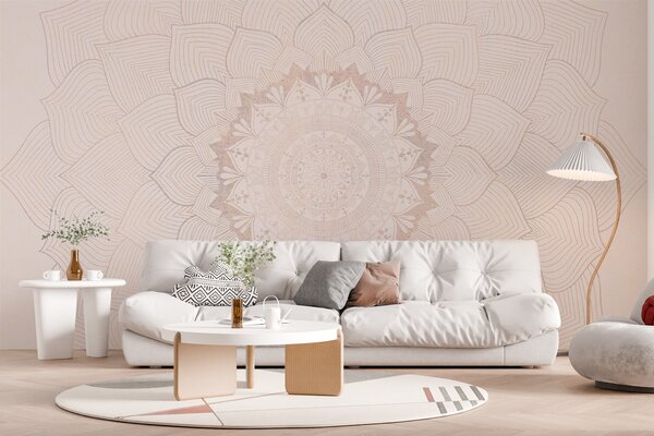 Fototapety Kulatá mandala, tapeta pro prostor na jógu nebo pro harmonizaci osobního prostoru. Nástěnná mandala, Fototapety Ombre, w01088 : uwalls.cz