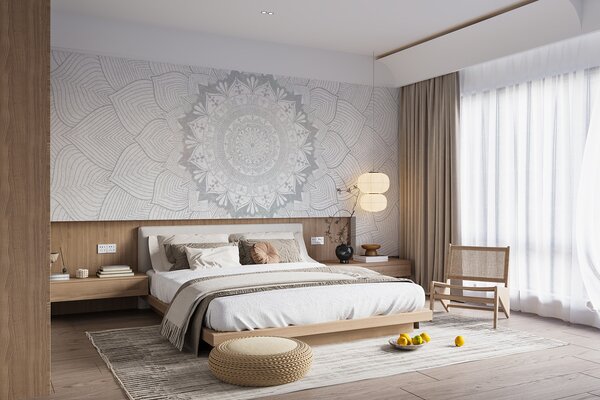 Fototapety Kulatá mandala, tapeta pro prostor na jógu nebo pro harmonizaci osobního prostoru. Nástěnná, Fototapety designové, w01088v2 : uwalls.cz