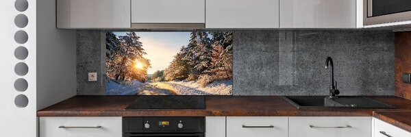 Panel do kuchyně Cesta v lese zima pksh-77332313