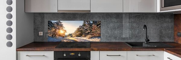Panel do kuchyně Cesta v lese zima pksh-77332313