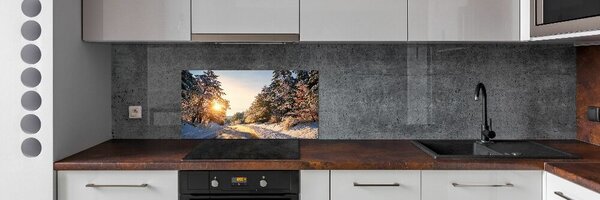 Panel do kuchyně Cesta v lese zima pksh-77332313
