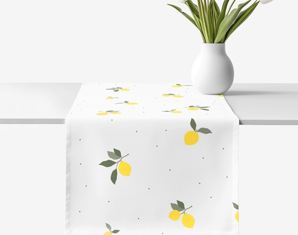 Goldea běhoun na stůl 100% bavlněné plátno - citrony 35x140 cm