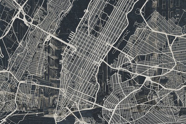 Fototapeta Mapa města, Fototapeta s panoramatem města, Populární fototapety, w01699v1 - Tapeko.co.cz