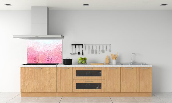 Dekorační panel sklo Květy višně pksh-78464796