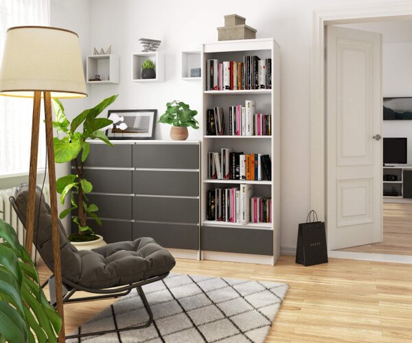 Regál R60 1SZ 4P CLP bílý / šedý