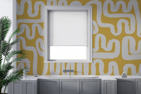 Fototapeta Bílé a žluté bludiště, Designové fototapety na zeď, Populární fototapety, w01686v1 - Tapeko.co.cz