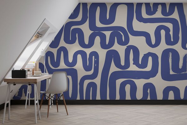 Fototapety Modré navíjecí čáry, Fototapety moderní, w01686 : uwalls.cz