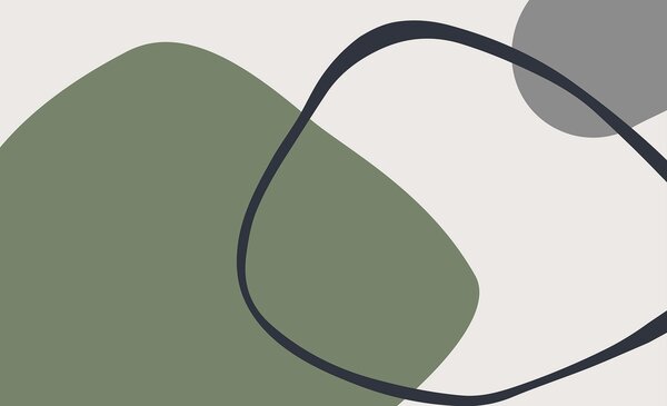 Fototapety Geometrické zelené a šedé tvary na světlém pozadí, Fototapety abstraktní, w01687v1 : uwalls.cz