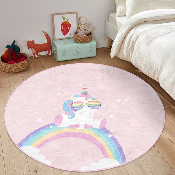 Růžový dětský koberec ø 120 cm Comfort – Mila Home