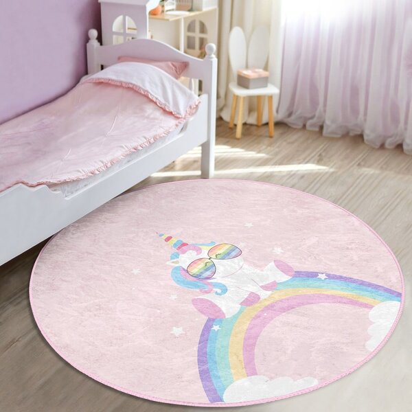 Růžový dětský koberec ø 120 cm Comfort – Mila Home
