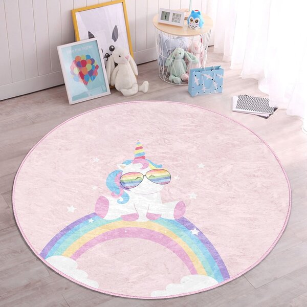Růžový dětský koberec ø 120 cm Comfort – Mila Home