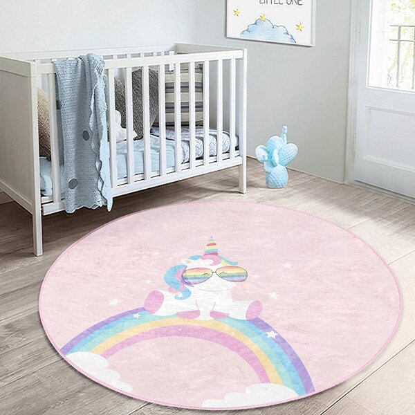 Růžový dětský koberec ø 120 cm Comfort – Mila Home