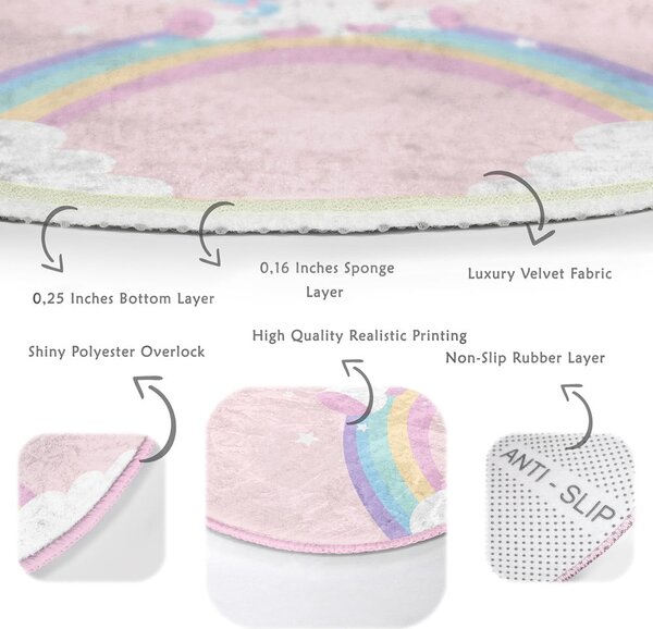 Růžový dětský koberec ø 120 cm Comfort – Mila Home