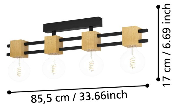 STROPNÍ SVÍTIDLO, 85,5/7,5/17 cm Eglo - Online Only svítidla, Online Only