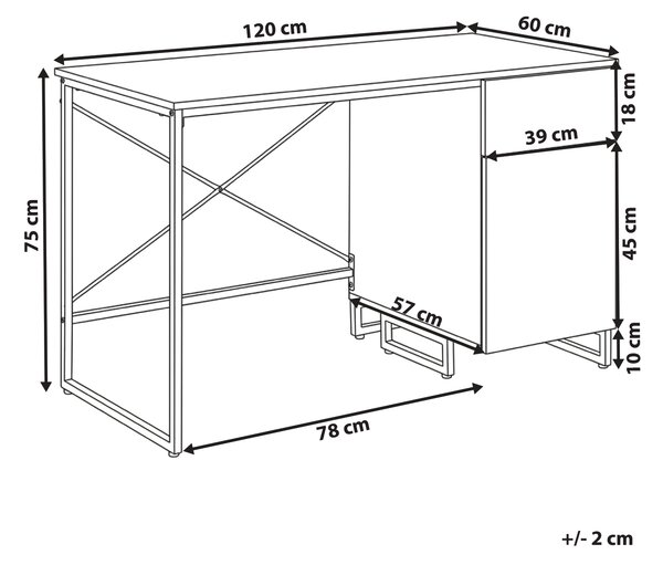 Pracovní stůl LEXTON Světle béžová 120 cm 60 cm se zásuvkami