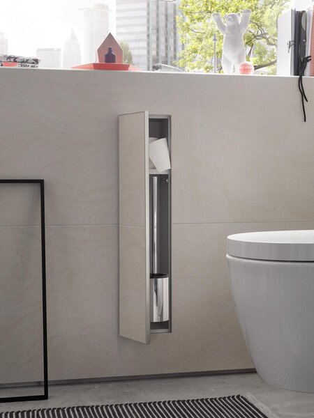 EMCO WC modul plus ASIS skrytý, 658 x 154 mm, dveřní závěs pravý Hliník