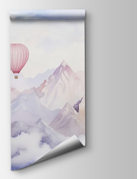 Fototapeta Skupina horkovzdušných balónů na obloze nad horami, Fototapety s balónky, Populární fototapety, w01786 - Tapeko.co.cz
