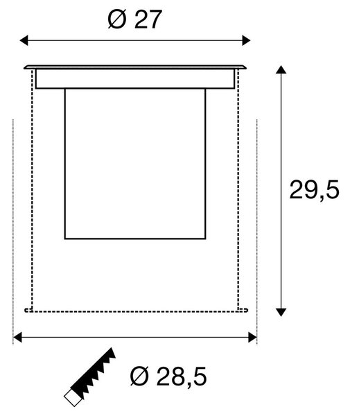 LA 1007242 DASAR 2.0 XL hranatý kryt 24° 3000 K DALI vč. driveru DALI nerezová ocel - BIG WHITE (SLV)