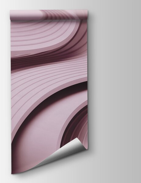 Fototapeta Růžové a bílé vlnovky, Geometrické 3D fototapety, Populární fototapety, w01147v1 - Tapeko.co.cz