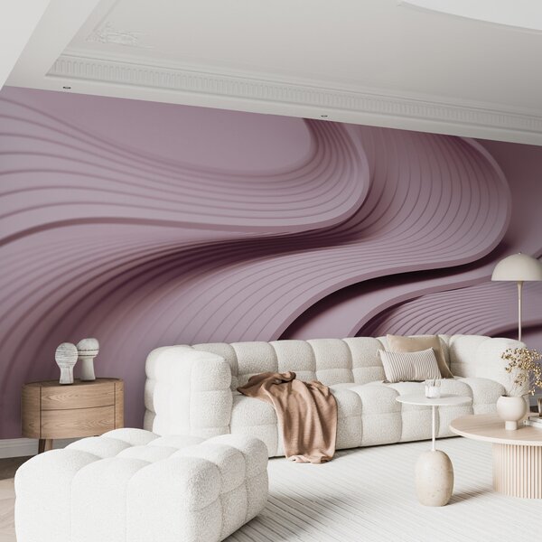 Fototapety Elegantní objemné vlny ve 3D stylu v pudrových odstínech, Fototapety 3D, Fototapety 3d geometrické tvary, w01147v1 : uwalls.cz