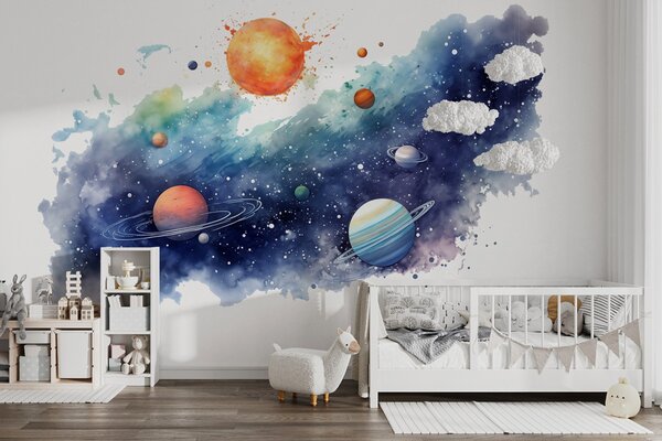 Fototapeta Planety na obloze s planetami, Vesmírné fototapety, Populární fototapety, w01803 - Tapeko.co.cz