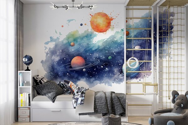 Fototapeta Planety na obloze s planetami, Vesmírné fototapety, Populární fototapety, w01803 - Tapeko.co.cz