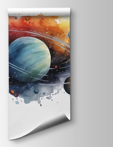 Fototapeta Akvarel planet a hvězd, Vesmírné fototapety, Populární fototapety, w01804 - Tapeko.co.cz