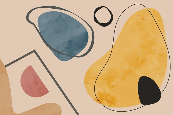 Fototapety Barevná geometrie zábavných tvarů, Fototapety boho, w01830 : uwalls.cz