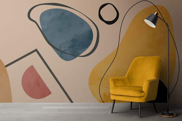 Fototapety Barevná geometrie zábavných tvarů, Fototapety boho, w01830 : uwalls.cz