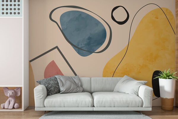 Fototapety Barevná geometrie zábavných tvarů, Fototapety boho, w01830 : uwalls.cz