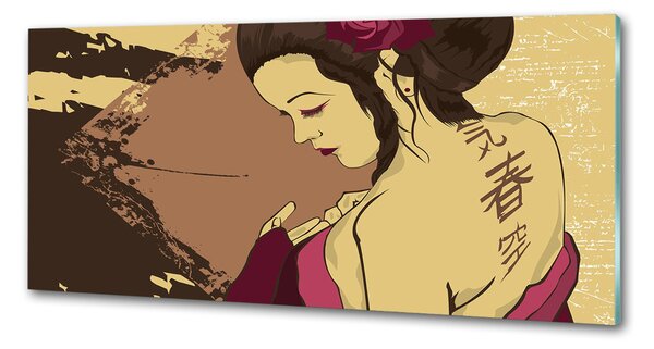 Skleněný panel do kuchyně Gejša pksh-80279099