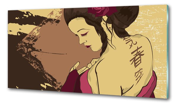 Skleněný panel do kuchyně Gejša pksh-80279099