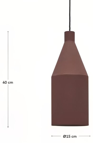 Terakotově červené kovové závěsné světlo Kave Home Peralta 15 cm