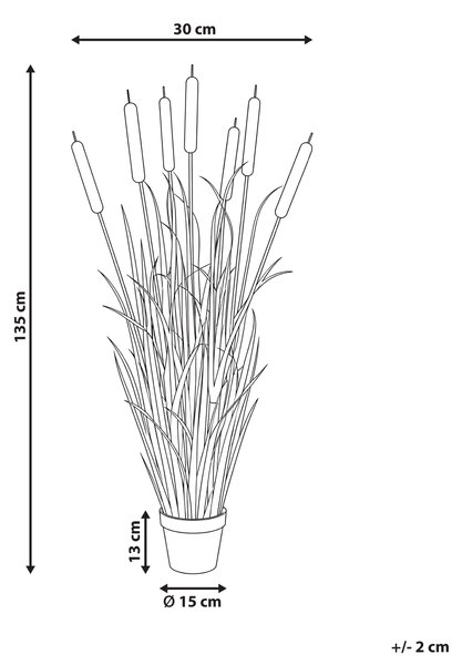 Umělá rostlina BULRUSH 135 cm Zelená