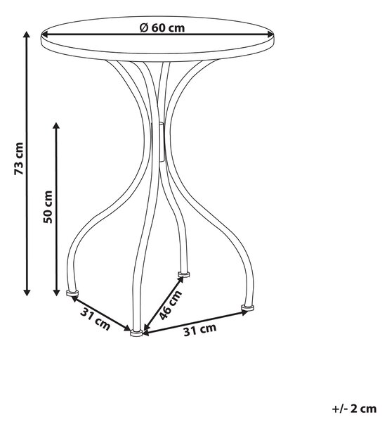 Bistro stolek CARIATI 60 cm 60 cm Černá