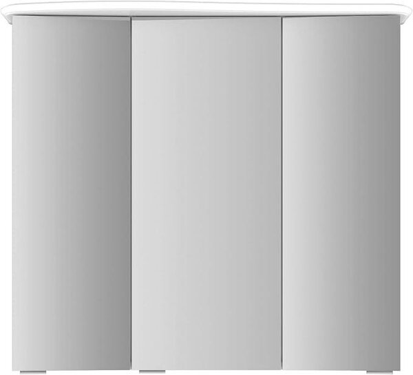 Zrcadlová skříňka do koupelny Lightedge 1L s LED osvětlením, vyrobená z MDF/dřeva, včetně zásuvky | Bílá, 68 cm