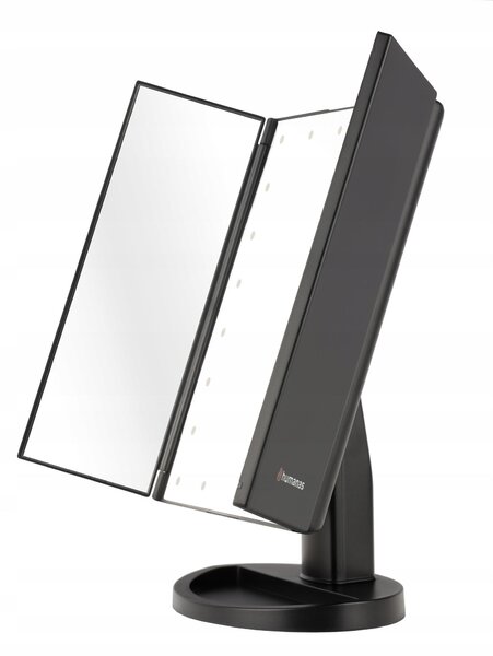 Kosmetické zrcadlo Humanas HS-ML04, sklopné, s LED osvětlením, barva černá
